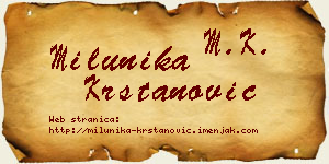 Milunika Krstanović vizit kartica